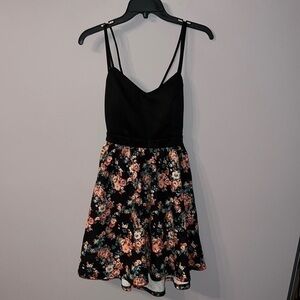 Pink floral open back float dress with built in pads - Windsor - medium